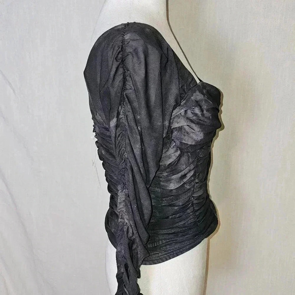 Free People All Night Black Tye Dye Whimsygoth Ruched Bustier SZ M - Picture 4 of 15